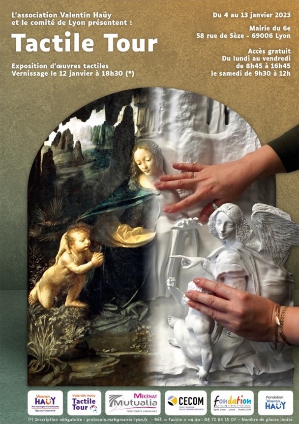 Tactile Tour : Affiche de l'exposition de Lyon