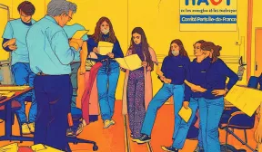 Un groupe de personnes participe à une sensibilisation sur le handicap viseul.