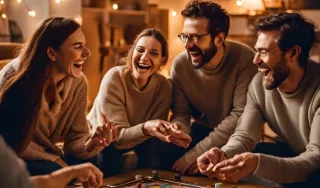 4 personnes jouant aux échecs