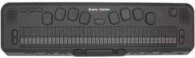 Braille Emotion vue du dessus avec le clavier braille de 8 touches et la touche espace placée sous les 40 cellules braille