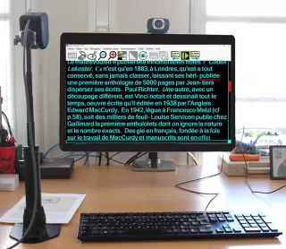 Caméra Coast Duo avec logiciel Readit sur l'écran d'un PC