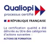 Logo Qualiopi République Française : certification qualifié pour actions de formations