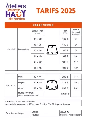 Extrait Tarif 2025 Paillage