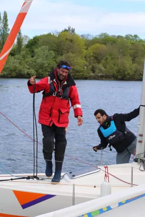 Norman et Momo sur le bateau