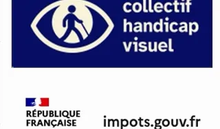 Logo du Collectif français du handicap visuel et du site des impôts