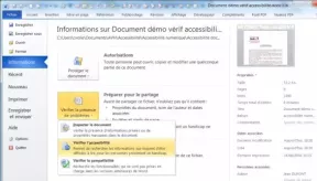 Capture d'écran : commande vérification de l’accessibilité.