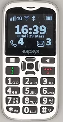 MiniVision2 de Kapsys. Touches physiques. Affichage contrasté et en gros caractères.