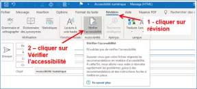 Onglet révision des messages d’Outlook avec vérificateur d’accessibilité.