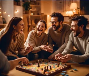 4 personnes jouant aux echecs