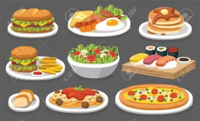 dessin représentant différents plats
