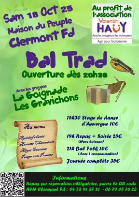 affiche pour la soirée bal trad du 18 octobre