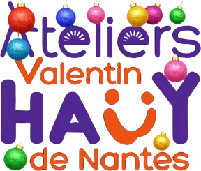 Logo des Ateliers Valentin Haüy de Nantes version Noël 2025