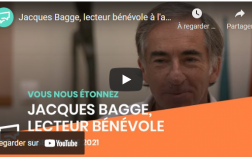 capture d'écran de l'émission montrant Jacques Bagge, lecteur bénévole à l'association Valentin Haüy