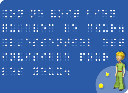 Illustration représentant une citation du Petit Prince en braille